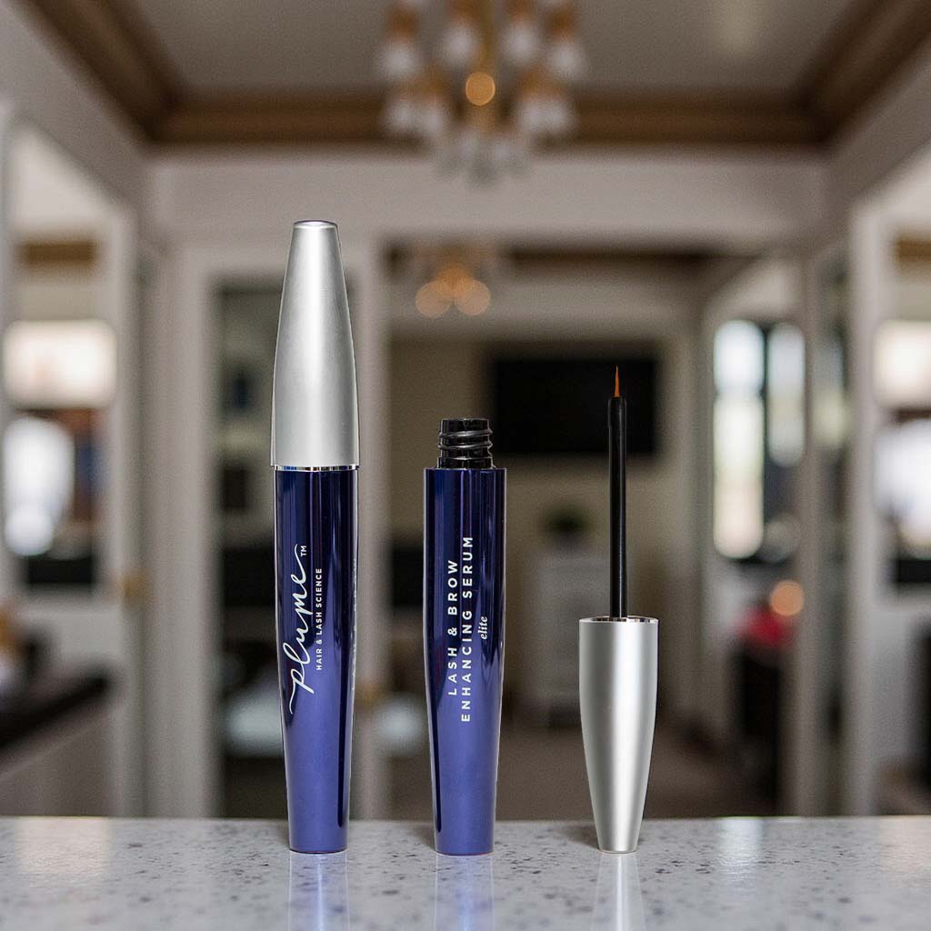 Plume Elite Lash & Brow Enhancing Serum — editorial still life